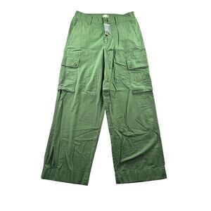J Crew Pants Womens Size 28 Relaxed Cargo Twill Oarsman Baggy Loose Green NWT